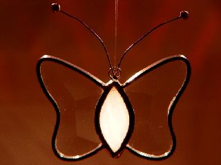 suncatcher butterfly bevel wings white body
